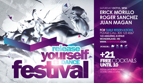 Dance Festival дизайн флайера Free PSD