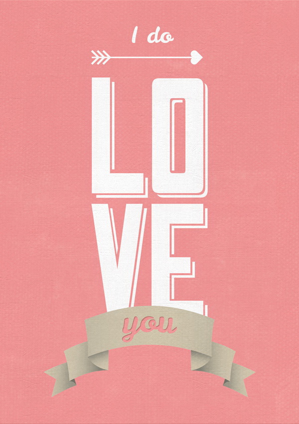 Плакат с надписью I Love You Free PSD