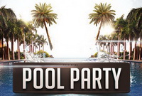 Дизайн морской волны и пальм Pool Party Free PSD