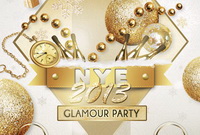 Элитный постер New Year Glamour Party Free PSD