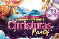 Винтажный плакат Christmas Party Free PSD